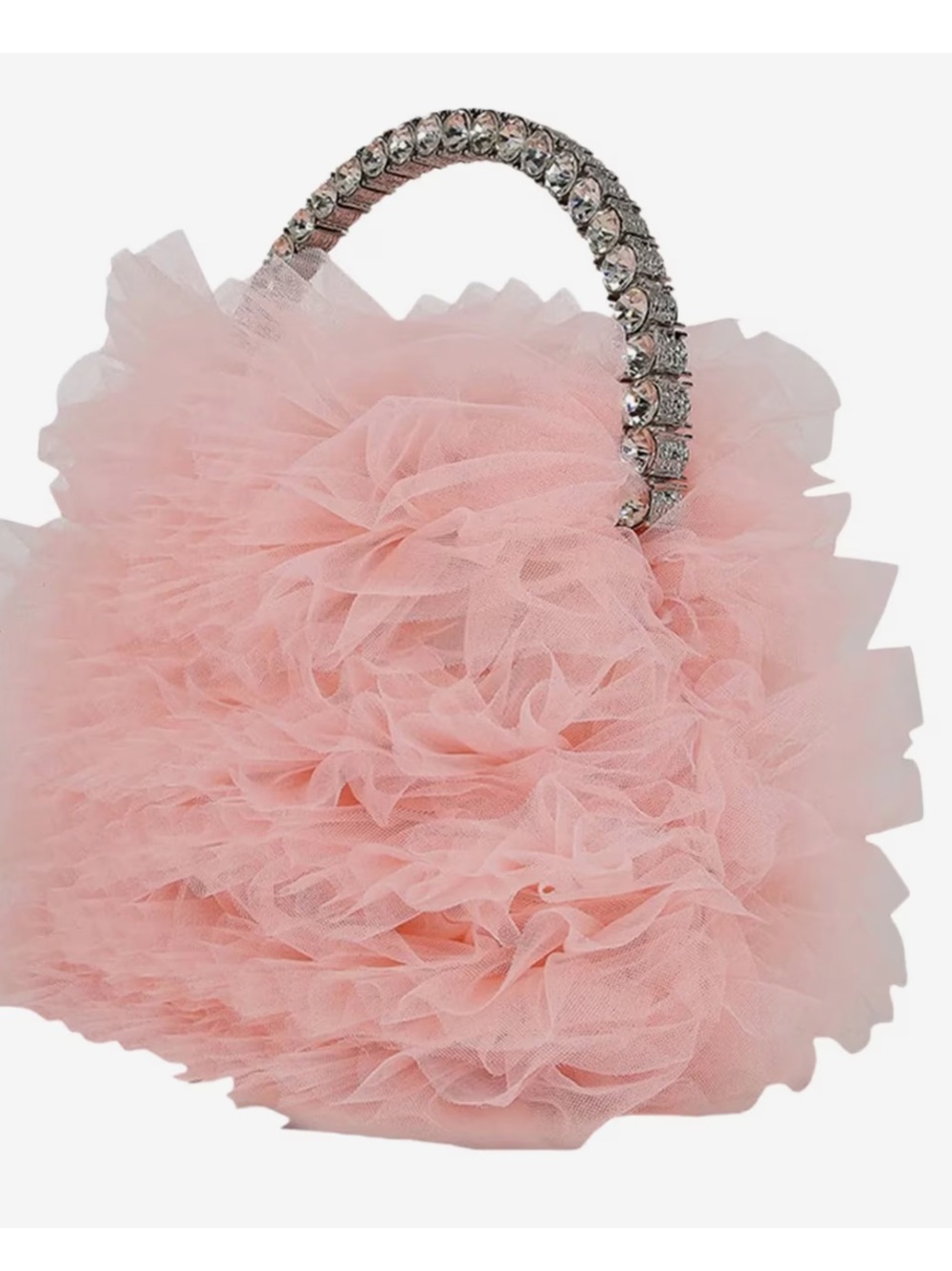 NWT Badgley Mischka Jewel Jazzie Layered Tulle Clutch with Rhinestone Handle - Picture 5 of 5